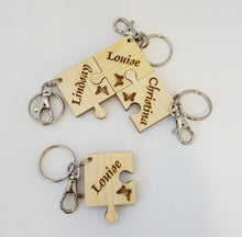 Load image into Gallery viewer, 4 Ever Friends Keyrings - forever friends - Jigsaw keyring - club keys - home key organiser - holiday home keyring - leaving gift