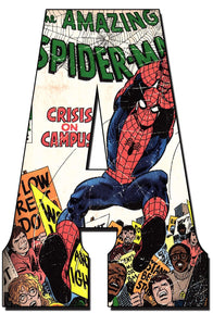 Captain America, Thor, Iron Man, Spider man, The Hulk, Marvel Letters