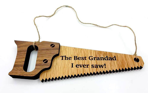 Engraved Oak with American Walnut Handle Best Grandad, Dad, I Ever Saw