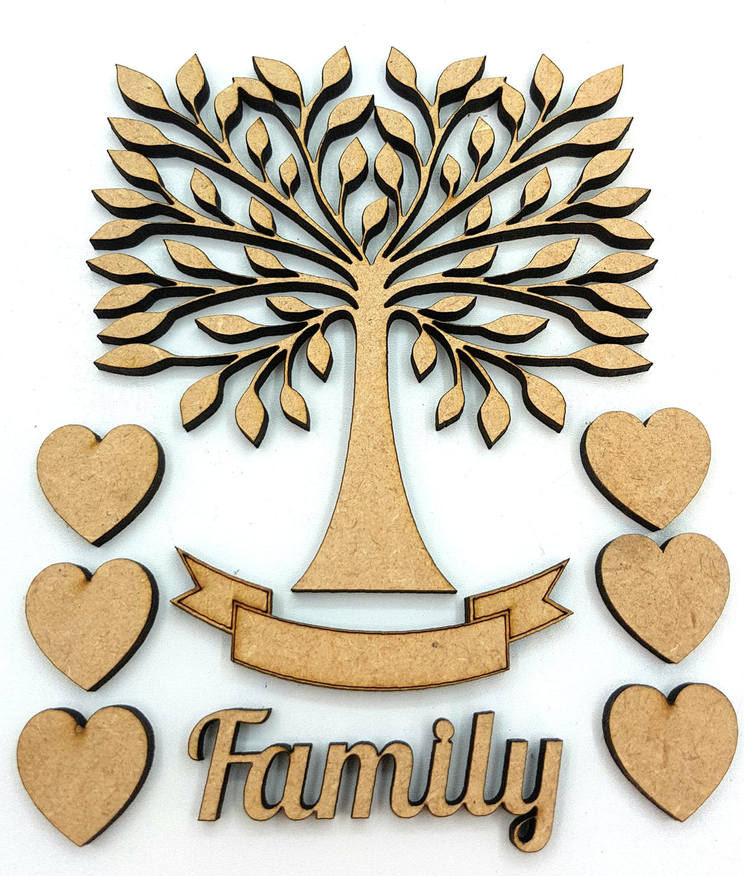 Family Tree Kit with Hearts, Word and Banner