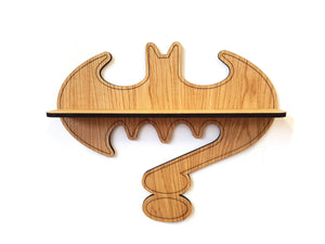 Oak Super hero shelf - Riddler - Batman Shelf - DC Comics -  Classic Batman shelf - Lego Display - Oak