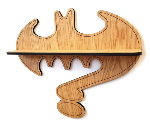 Oak Super hero shelf - Riddler - Batman Shelf - DC Comics -  Classic Batman shelf - Lego Display - Oak