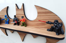 Load image into Gallery viewer, Oak Super hero shelf - Batman Shelf - DC Comics -  Classic Batman shelf - Lego Display - Oak