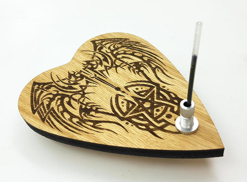 Automatic Writing Planchette with Tribal Pentacle design and 360deg Wheels