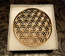 Load image into Gallery viewer, Flower of life Yule Decorations - Pagan - Witch - Wiccan - Christmas Decorations - Oak - Walnut