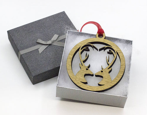 Stag Heart  - Tree decorations - xmas - Christmas Decorations - Oak - Walnut - yule