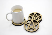 Load image into Gallery viewer, Pentacle Coasters, Set of 4, Witches - Pagan - Wiccan -Occult Coasters