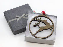 Load image into Gallery viewer, Reindeer Prancing - Tree decorations - xmas - Christmas Decorations - Oak - Walnut - yule