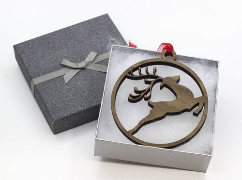 Reindeer Prancing - Tree decorations - xmas - Christmas Decorations - Oak - Walnut - yule