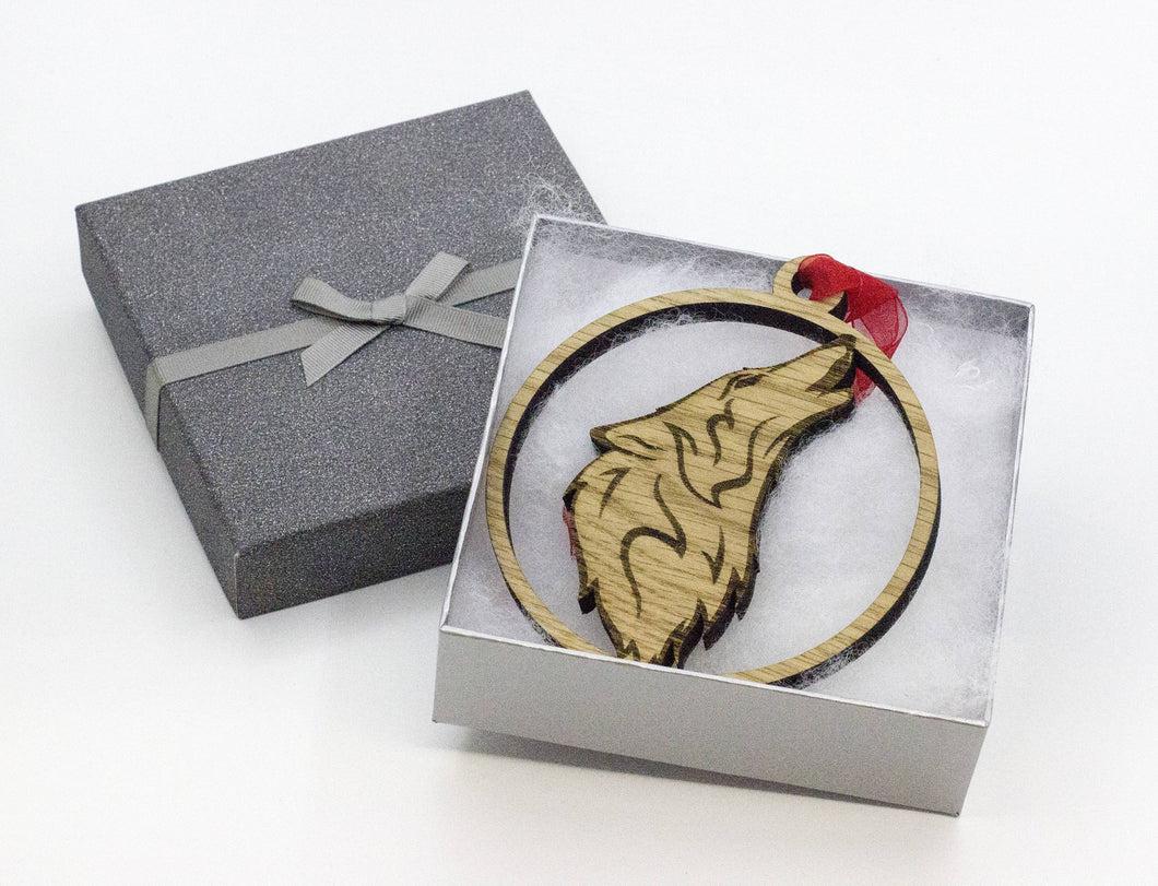 Wolf - Tree decorations - xmas - Christmas Decorations - Oak - Walnut - yule