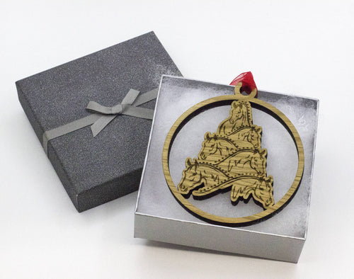 Horse - Tree decorations - xmas - Christmas Decorations - Oak - Walnut - yule