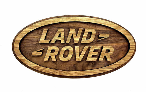 Land Rover Wall Plaque Oak on American Walnut - Motor Memorabilia