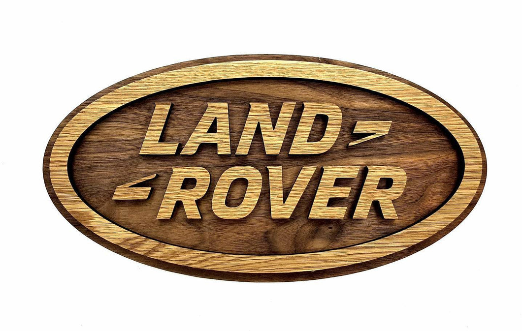 Land Rover Wall Plaque Oak on American Walnut - Motor Memorabilia