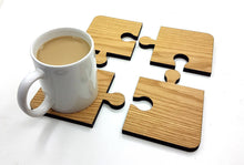 Load image into Gallery viewer, Oak Jigsaw Coasters, set of 4.