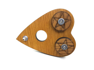 Automatic Writing Planchette with Tribal Pentacle design and 360deg Wheels